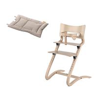 Leander Chaise haute pour enfant avec étrier bébé et coussin cappuccino Blanc délavé