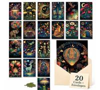 Leanin' Tree Night Garden - Fabriqué aux États-Unis - Assortiment de 20 cartes toutes occasions avec enveloppes, boîte d'assortiment de cartes de vœux, comprend anniversaire, remerciement, vierge