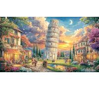 Leaning-Tower-of-Pisa Puzzle pour Adultes 1000 pièces Papier recy eau Puzzle de décoration Stimulant pour détente et décoration Murale Idée Cadeau Parfaite 38x52/1000 pièces