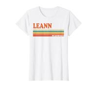Leann Rétro Prénom Personnalisé Vintage Rayures T-Shirt Graphique avec Valeur