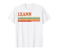 Leann Rétro Prénom Personnalisé Vintage Rayures T-Shirt Graphique avec Valeur