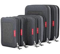 LeanTravel Lot de 3 cubes de compression pour bagages, Lot de 6 - Noir, XL, Voyage