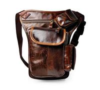 Le'aokuu 3106 Sac de Ceinture en Cuir véritable pour Homme, Multifonction, Militaire, Tactique, Moto, vélo, randonnée, Sport, Camping, équitation, 3106 A3 Café, M
