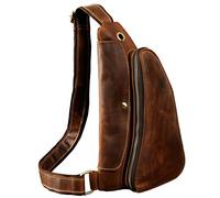 Le'aokuu Hommes étanche Bandoulière Sac épaule Poitrine Sac a Dos pour Marcher, Voyager, randonnée (9976 A Marron)