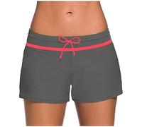 Leaomuny Short de bain pour femme, anti-UV, short d'été incurvé, taille haute, sans coutures, slip super absorbant, bikini pour plage et piscine, pantalon de sport