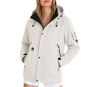 Leaomuny Veste coupe-vent à capuche imperméable pour femme - Veste d'été imperméable - Veste coupe-vent légère et décontractée - Grande taille pour pluie et vent, beige, XXL