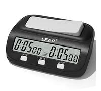 LEAP Chess Clock Minuteur numérique amélioré avec fonction de compte à rebours bonus et delay pour Chess et 2 joueurs Board Games Noir