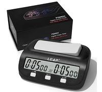 LEAP PQ9923 Horloge d'échecs numérique professionnelle avec temps bonus et fonctions de retard Idéal pour les échecs I-Go et les échecs chinois