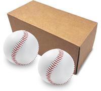 LeapBeast Balle de Baseball Compétition/Entraînement, 1/2/3/6 Pièces, 9" Exercice Baseball, Enfants Ados, Softball/Hardball d'Entraînement, PVC Bois Franc (Balle Dure, 2PCS)