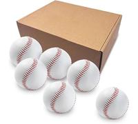 LeapBeast Balle de Baseball Compétition/Entraînement, 1/2/3/6 Pièces, 9" Exercice Baseball, Enfants Ados, Softball/Hardball d'Entraînement, PVC Bois Franc (Balle Dure, 6PCS)