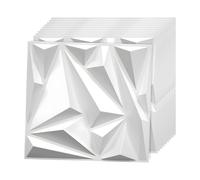 LeapBeast Lot de 12 Panneaux Muraux Texturés 3D,Dalles Murales Décoratives Salon,pour décoration murale intérieure en blanc, décoration murale en PVC