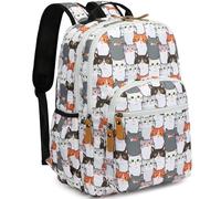 Leaper Sac à dos pour ordinateur portable pour femme : joli sac à dos floral pour l'école, l'université, les voyages, le travail - Sac à dos léger pour enfants, Gary-cat, X-Large, Sacs à dos