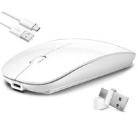 LEAPEST Souris sans fil pour ordinateur portable, souris Bluetooth avec trois modes (Bluetooth 5.2+ USB-A et récepteur USB-C) - Compatible avec les appareils TypeC et port USB / MacBook Pro / Air /