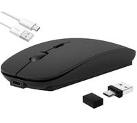 LEAPEST Souris sans fil pour ordinateur portable, souris Bluetooth avec trois modes (Bluetooth 5.2+ USB-A et récepteur USB-C) - Compatible avec les appareils TypeC et port USB / MacBook Pro / Air /