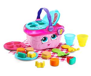 Leapfrog 603603 Formes & Partage Panier de Pique-Nique Jouet éducatif et interactif 16 pièces pour Jeu créatif et d'apprentissage pour garçons et Filles de 6 Mois, 1, 2, 3 Ans, Rose, Taille Unique