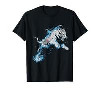 Leaping Tiger Action Cool Blue Ice Cold Adventure T-Shirt