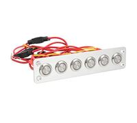 Leapiture Marine Boat Switch Panel for Car RV Yacht 12V DC System 6 Gang Push Button Switch Blue Backlit Automotive Remplacement Electric System Switchs