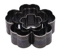 Leapiture Matrice de poinçonnage en forme de fleur, en acier allié, coupe-forme artisanale du cuir, outil de poinçonnage du cuir fait à la main pour les œuvres d'art en cuir 3 pièc