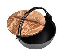 Leapiture Pot Sukiyaki 9 8 pouces Pot Tetsu Nabe Pot japonais en fonte Pot Sukiyaki multifonction pour cuisiniers à domicile Chefs professionnels Amateurs de cuisine