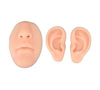 Leapiture Silicone Oreille Modèle Novice Simulé 3D Nez et Bouche Modèle D'affichage Prop Outil D'enseignement Léger pour Piercing Pratique (Teint léger)