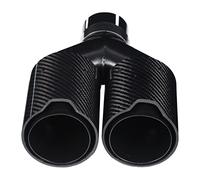 Leapiture Tip Tuyau D'Échappement de Voiture En Acier Inoxydable 63-93 Mm En Forme De Y 1-In-2-Out Côté Droit Double Sortie D'Échappement En Fibre De Carbone Noire Pour Performance M