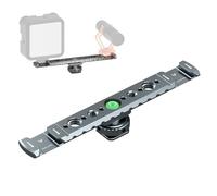 Leaplumin Support d'extension double griffe avec trous de filetage de 6,35 mm, compatible avec trépied d'appareil photo reflex numérique Sony, lampe de poche LED, gris