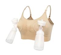 LEAPOVER Tire-lait mains libres pour femme - Soutien-gorge d'allaitement réglable pour maternité, chair, XL