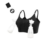 LEAPOVER Tire-lait mains libres pour femme - Soutien-gorge d'allaitement réglable pour maternité, Noir , L