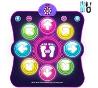LEAPRCSTORE Tapis de Danse pour Enfants, 8 Flèches de Lumière LED Musique Pad de Danse Musical avec 6 Modes de Jeu, Batterie, Jouet Cadeau d'anniversaire de Noël pour Garçons Filles de 3 à 12 Ans