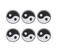 Leapure 6pcs yin yang patch tai chi patch brodered applique coton coudre les patchs pour chemises chapeaux vestes portefeuilles sacs de bricolage personnalisation