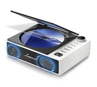 Leapwell Lecteur CD Portable Bluetooth Enfant avec Haut-Parleur Baladeur Rechargeable - Poste CD Rétro avec FM, USB, AUX, Optique - Blanc