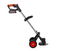 LEAQU Désherbeur électrique sans fil, 3 types de lame de coupe électrique légère, 2 piles, 1 chargeur, débroussailleuse rétractable pour pelouse, cour, jardin, noir