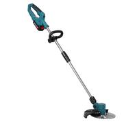 LEAQU Désherbeur électrique sans fil, 3 types de lame de coupe électrique légère, 2 piles, 1 chargeur, débroussailleuse rétractable pour pelouse, cour, jardin, bleu 9