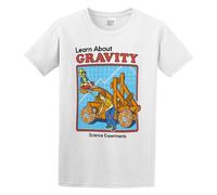 Learn About Gravity Vintage Retro T Shirt Mens Tee White M