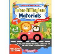 Learn to Read With Orton Gillingham Materials. A Dyslexia-Friendly Decodable Workbook for Teaching Blends to First Graders. Black & White Edition. Vol 1. 6-7 years