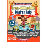 Learn to Read with Orton-Gillingham Materials. A Dyslexia-Friendly Decodable Workbook for Teaching Reading and Writing to First Graders and Struggling Readers. Volume 2. Black & White Edition.
