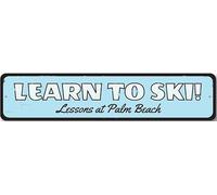 Learn To Ski Sign Personalized Lessons Beach Location