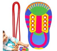 Learn To Tie Shoes Toy For Kids Early Education Lacing Practice Card Paper Cotton Rope Shoelace Training Tool Colorable Back Design Random Style 10x17.8cm - Fine Motor Skill Learning Activity