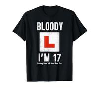 Learner Driver 17th Birthday Im 17 Today Leessons de Conduite T-Shirt Graphique avec Valeur, Homme, Noir, S
