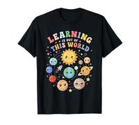 Learning is Out of This World Système Solaire Planètes Garçons Enfants T-Shirt