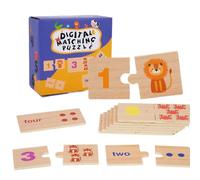Learning Number Puzzles, Wooden Toys, Safe Finish Smooth Texture Sturdy Base Cognitive Boost Durable Wood, Number Puzzle Game, Early Learning Tool, Award Winning Toy, Educational Counting Toy, Homesc