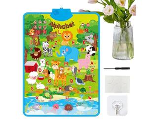 Learning Posters - 16,14 x 21,85 inches Kids Speech Talking Posters, Alphabet Wall Chart, Electronic Interactive Wall Chart for Preschool Boys & Girls Sound-Based Letter Guides