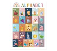 Learning Posters, Activity Charts, 16,54 x 11,02 x 0,16 Inches, Interactive Boho Style, Educational Boards for Skill Development, Preschool, Daycare, Home and School Playtime