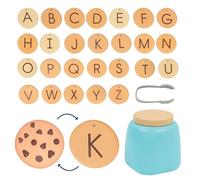 Learning Resources Alphabet Cookie Jar Jouet Alphabet 3 Ans Lettres majuscules 26 Cookies avec Pince et Bocal éducatif
