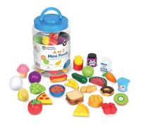Learning Resources Alphabet de A à Z Mini Aliments, Apprentissage de l'Alphabet et 26 Aliments en Anglais, Créativité, Rangement Pratique dans Un Bocal, Guide Multilingue, Jouet éducatif, Enfants 3+
