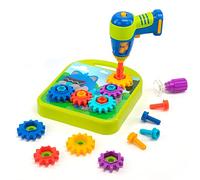 Learning Resources Atelier d’engrenages Design & Drill, 55 pièces avec perceuse électrique, jouet STEM, garçons et filles, à partir de 3 ans