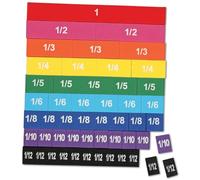 Learning Resources - Bandes de fractions aimantées en mousse souple aux couleurs de l'arc-en-ciel