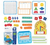 Learning Resources Boîte à outils mathématiques essentielle - Manipulatives mathématiques, ajout et soustraction, compétences temporelles, incontournables en ournitures scolaires, kit de