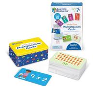 Learning Resources Cartes Flash Geantes de Multiplication, pour Visualiser et Apprendre les Tables de 0 à 12, avec Illustrations et Boîte de Rangement, Jeu Portable, Cadeau Garçons et Filles 7 8 9 Ans