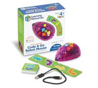 Learning Resources Code & Go Robot Souris Programmable Rechargeable, 4 Ans+ | Explorez la résolution de problèmes, la pensée critique et les bases du codage grâce à des défis STEM ludiques et concrets